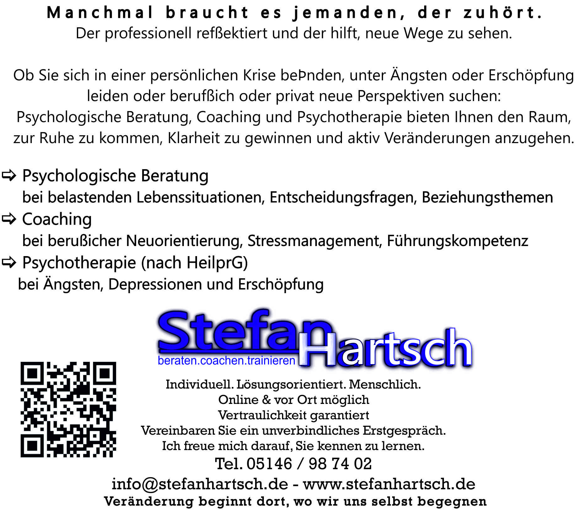 Berater und Coach und Heilpraktiker Stefan Hartsch